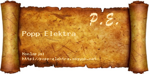 Popp Elektra névjegykártya